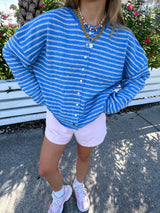 Sunhoney Girl Striped Cardigan - Blue/Cream