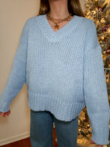 Winter Blues V-Neck Sweater