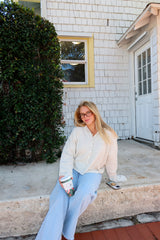 Sunhoney Girl Cardigan - Cream Stripe