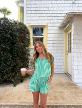 Lucky You Striped Set - Green