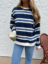 Blueberry Chai Striped Sweater