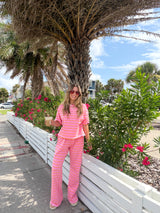 Pink Coastline Stripe Set - Pink/Orange