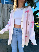 Pink Bow Lover Cardigan