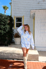 Cozy Up Blue Quilted Mockneck Set