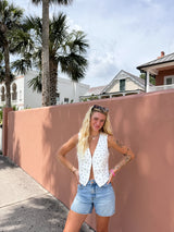 Sweet Talk Floral Denim Vest