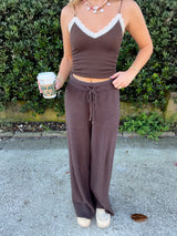 Cozy Up Knit Pants - Brown