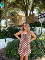 Cocoa Crush Denim Polka Dot Dress
