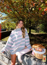 Sunhoney Striped Mockneck - Pink/Grey