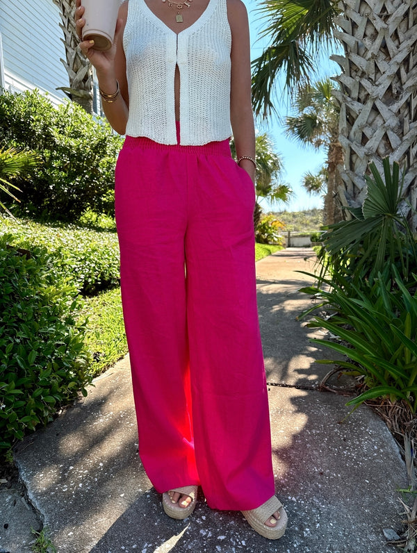 Sol Seeker Pink Linen Pants