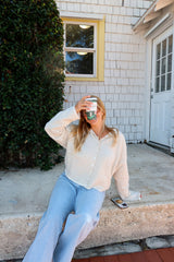 Sunhoney Girl Cardigan - Cream Stripe