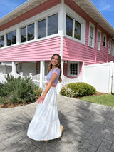 Girly Girl Tiered White Maxi Skirt