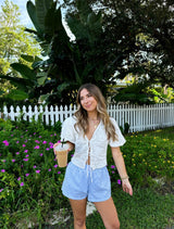 Dream On Eyelet Tie Top