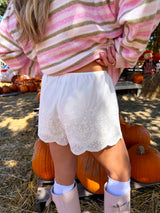 Darling Days Eyelet Shorts - White