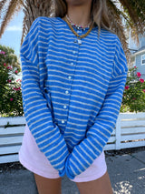 Sunhoney Girl Striped Cardigan - Blue/Cream