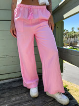 Living in Linen Pink Pants