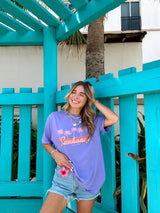Sunhoney Retro Palm Tshirt - Purple