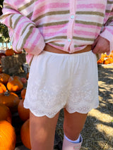 Darling Days Eyelet Shorts - White