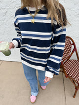Blueberry Chai Striped Sweater