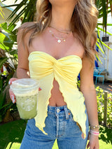 Eyes On Me Satin Twist Tube Top