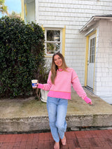 Changing Seasons Striped Chenille Sweater - Pink