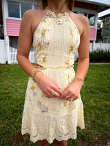 Honey Bloom Floral Cut Out Mini Dress