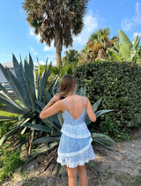 Petals & Lace Blue Mini Dress