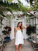 Keep Palms Linen Embroidered Dress