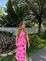 Summer Muse Pink and Red Midi Dress