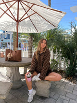 Spotted Polka Dot Cardigan - Brown