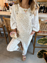 Pinterest Girl Floral Denim Overalls