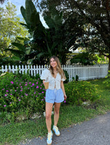 Dream On Eyelet Tie Top