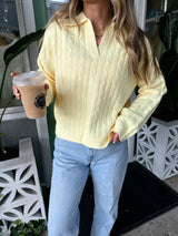Hello Sunshine Cable Knit Sweater