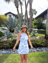 Sunwashed Tile Linen Mini Romper