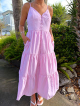 Blush Breeze Striped Maxi Dress - Pink