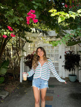 Pastel Lover Striped Crochet Cardigan