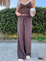 Cozy Up Knit Pants - Brown