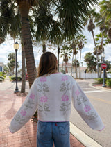 Winter Rose Sweater Cardigan
