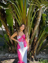 Island Bloom Mesh Maxi Dress