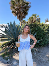 Blue Lagoon Lace Babydoll Top