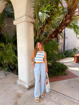 Cape Cod Blue Striped Knit Tank