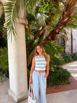 Cape Cod Blue Striped Knit Tank