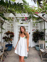 Keep Palms Linen Embroidered Dress