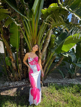 Island Bloom Mesh Maxi Dress