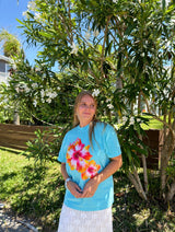 Sunhoney Hibsicus Punch Tshirt - Lagoon Blue