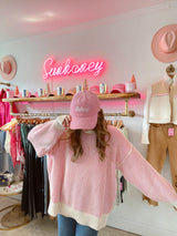 It Girl Pink Striped Sweater