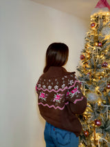 Pink Noel Quarter Zip Up Sweatshirt