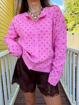 Spotted Polka Dot Cardigan - Pink