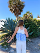 Blue Lagoon Lace Babydoll Top