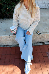 Sunhoney Girl Cardigan - Cream Stripe