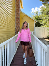 Spotted Polka Dot Cardigan - Pink
